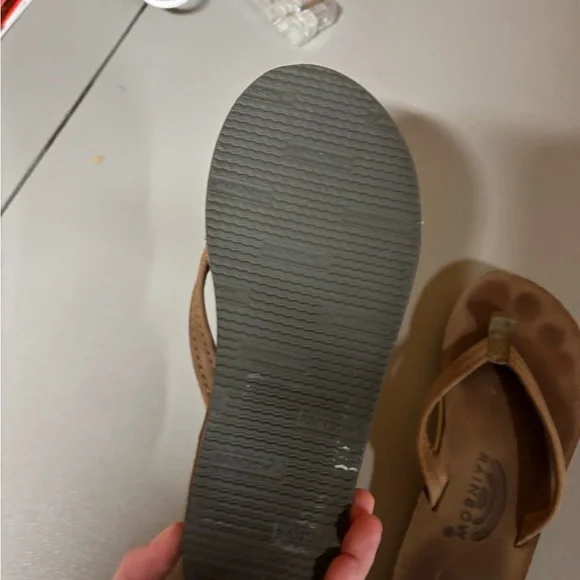 Rainbow Brown Flip-Flops - Picture 2 of 3